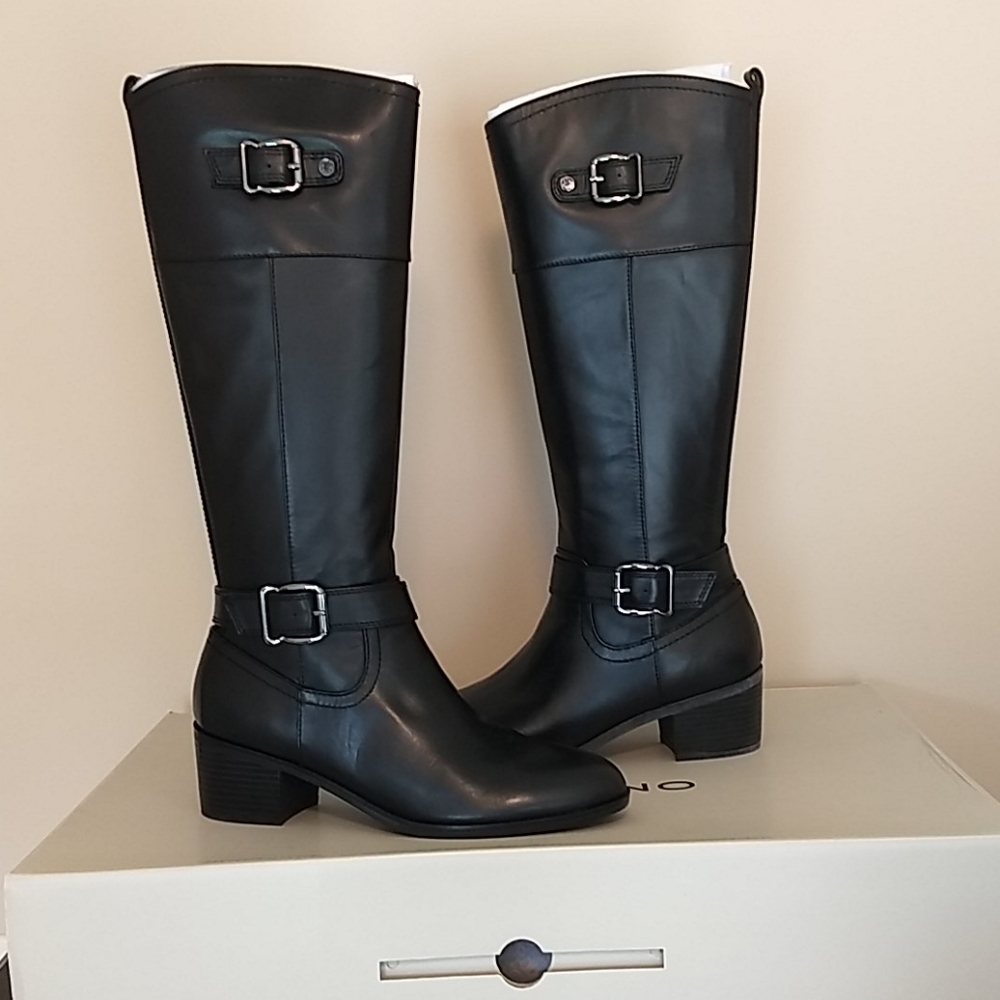 🖤🆕 🎄Rich BLACK LEATHER RIDING BOOTS🎄🆕🖤